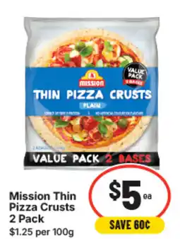 IGA Mission thin pizza crusts offer