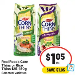 IGA Real foods corn thins or rice thins offer