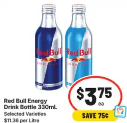 IGA Red bull energy drink bottle offer