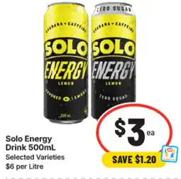 IGA Solo energy drink offer