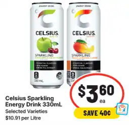 IGA Celsius sparkling energy drink offer