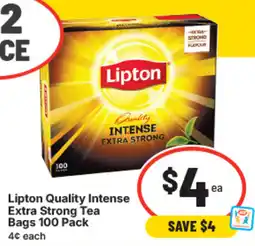 IGA Lipton quality intense extra strong tea bags offer