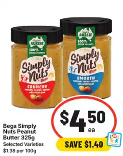 IGA Bega simply nuts peanut butter offer