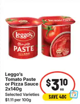 IGA Leggo's tomato paste or pizza sauce offer