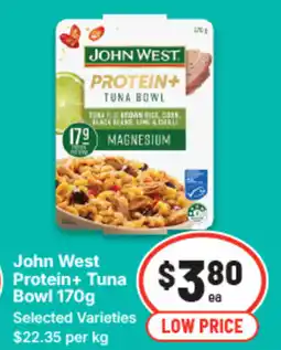 IGA John west. protein+ tuna bowl offer