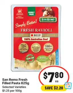 IGA San remo fresh filled pasta offer