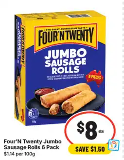 IGA Four'n twenty jumbo sausage rolls offer