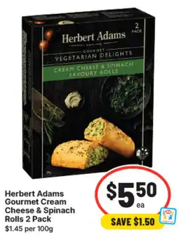 IGA Herbert adams gourmet cream cheese & spinach rolls offer