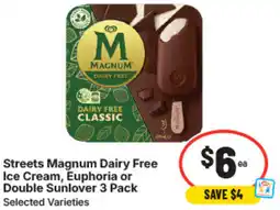 IGA Streets magnum dairy free ice cream, euphoria or double sunlover offer