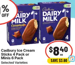 IGA Cadbury Ice Cream Sticks or Minis offer