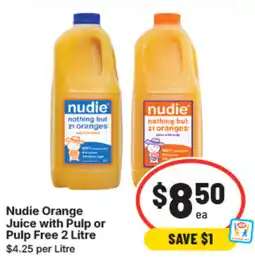 IGA Nudie Orange Juice with Pulp or Pulp Free offer