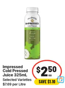 IGA Impressed cold pressed juice offer