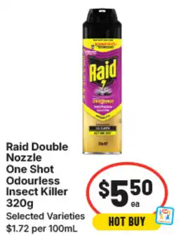 IGA Raid double nozzle one shot odourless insect killer offer