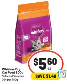 IGA Whiskas Dry Cat Food offer