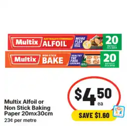 IGA Multix alfoil or non stick baking paper offer