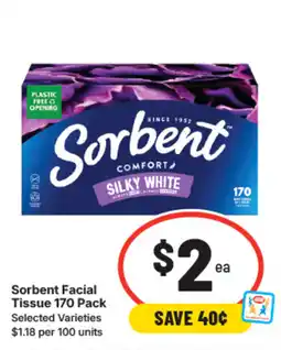 IGA Sorbent facial tissue offer