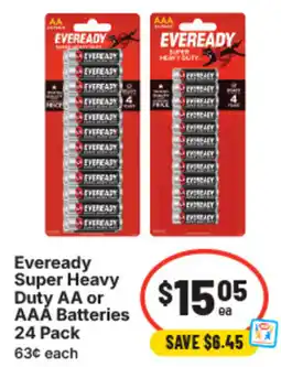 IGA Eveready super heavy duty aa or aaa batteries offer