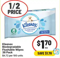 IGA Kleenex biodegradable flushable wipes offer