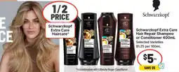 IGA Schwarzkopf extra care hair repair shampoo or conditioner offer