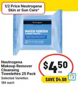 IGA Neutrogena makeup remover cleansing towelettes offer