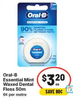 IGA Oral-b essential mint waxed dental floss offer