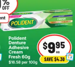 IGA Polident denture adhesive cream fresh offer