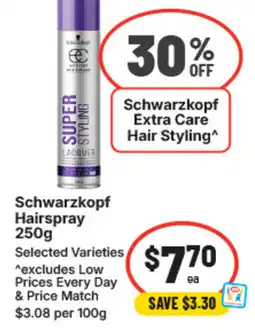 IGA Schwarzkopf hairspray offer