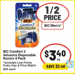 IGA BIC Comfort 3 Advance Disposable Razors offer