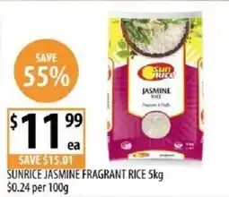 Supabarn Sunrice jasmine fragrant rice offer