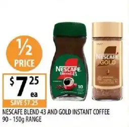 Supabarn Nescafe blend 43 and gold instant coffee range offer