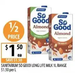 Supabarn Sanitarium so good long life milk range offer