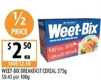 Supabarn Weet-bix breakfast cereal offer
