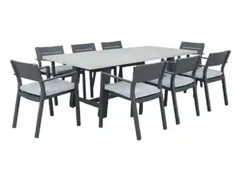 Stratco Sunscape madrid 9 piece cement table dining setting offer