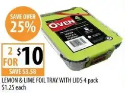 Supabarn Lemon & lime foil tray with lids offer