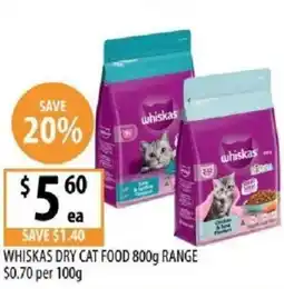 Supabarn Whiskas dry cat food range offer