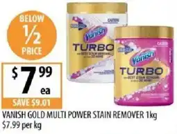 Supabarn Vanish gold multi power stain remover offer