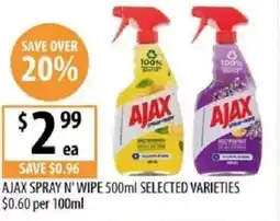 Supabarn Ajax spray n' wipe selected varieties offer
