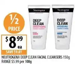 Supabarn Neutrogena deep clean facial cleansers offer