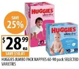 Supabarn Huggies jumbo pack nappies offer