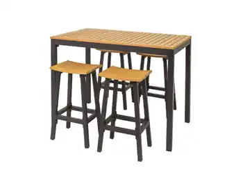 Stratco Sunscape sorrento aluminium & timber 5 piece bar setting offer