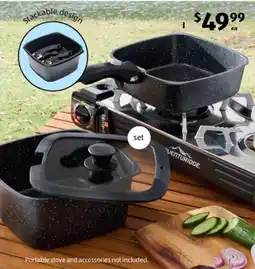 ALDI Caravan square cookware set or fixed clothesline offer