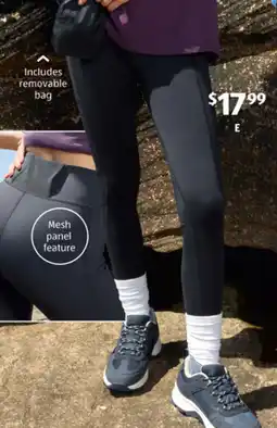 ALDI Women's hiking trail tights with removable bag offer