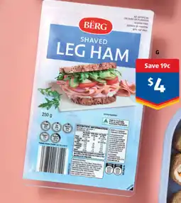 ALDI Berg shaved leg ham offer