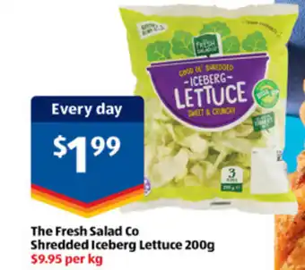 ALDI The fresh salad co shredded iceberg lettuce offer