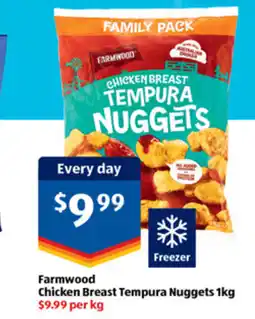 ALDI Farmwood chicken breast tempura nuggets offer