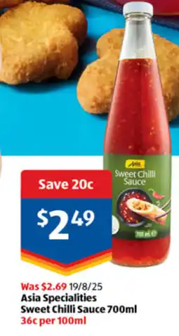 ALDI Asia specialities sweet chilli sauce offer