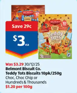 ALDI Belmont biscuit co. teddy tots biscuits offer