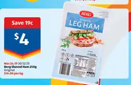 ALDI Berg shaved ham offer