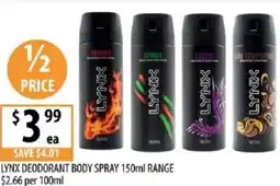 Supabarn Lynx deodorant body spray range offer
