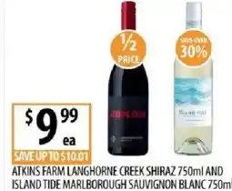 Supabarn Atkins farm langhorne creek shiraz offer